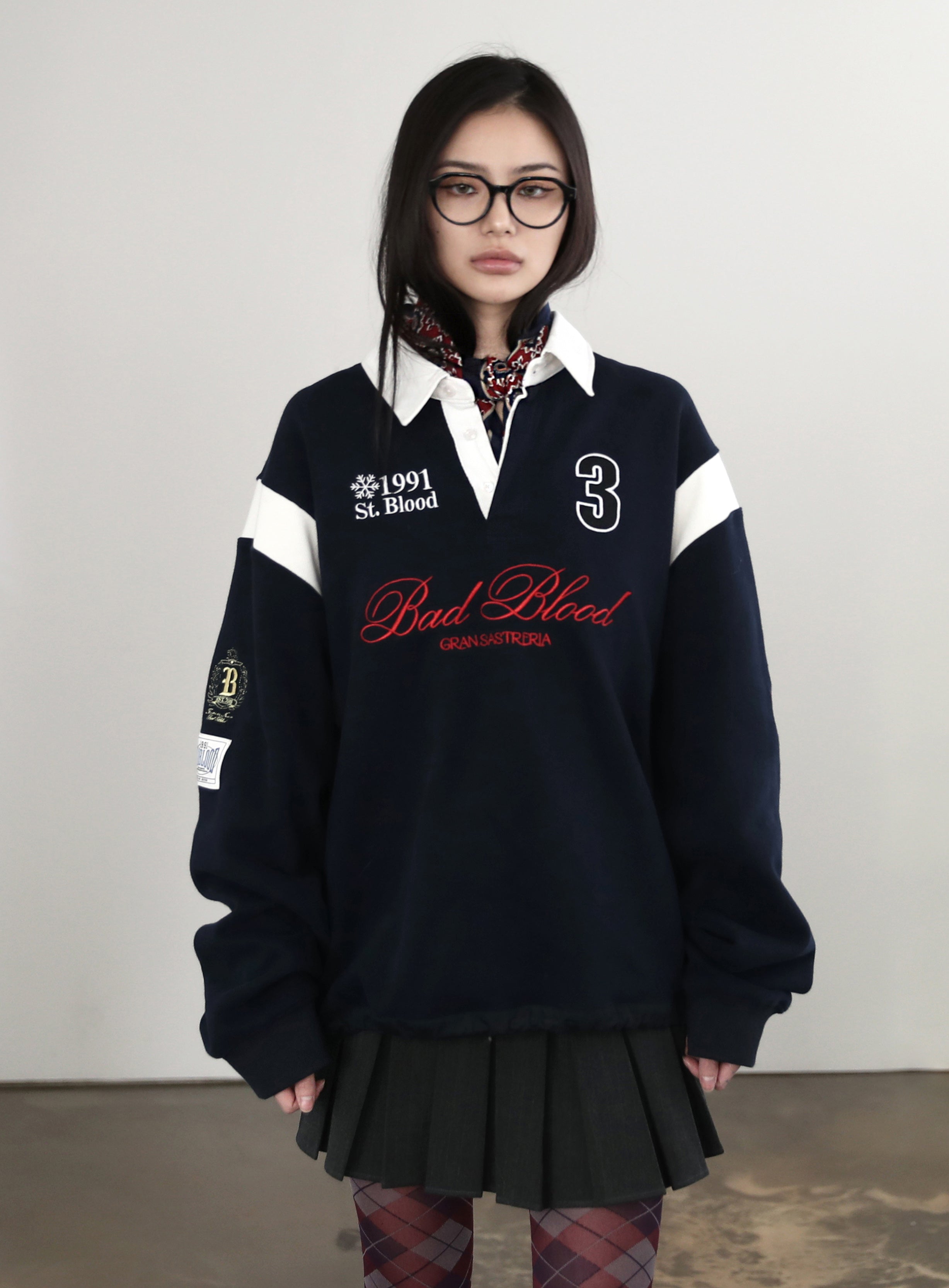 Badblood Saint Blood Rugby Shirt - Navy