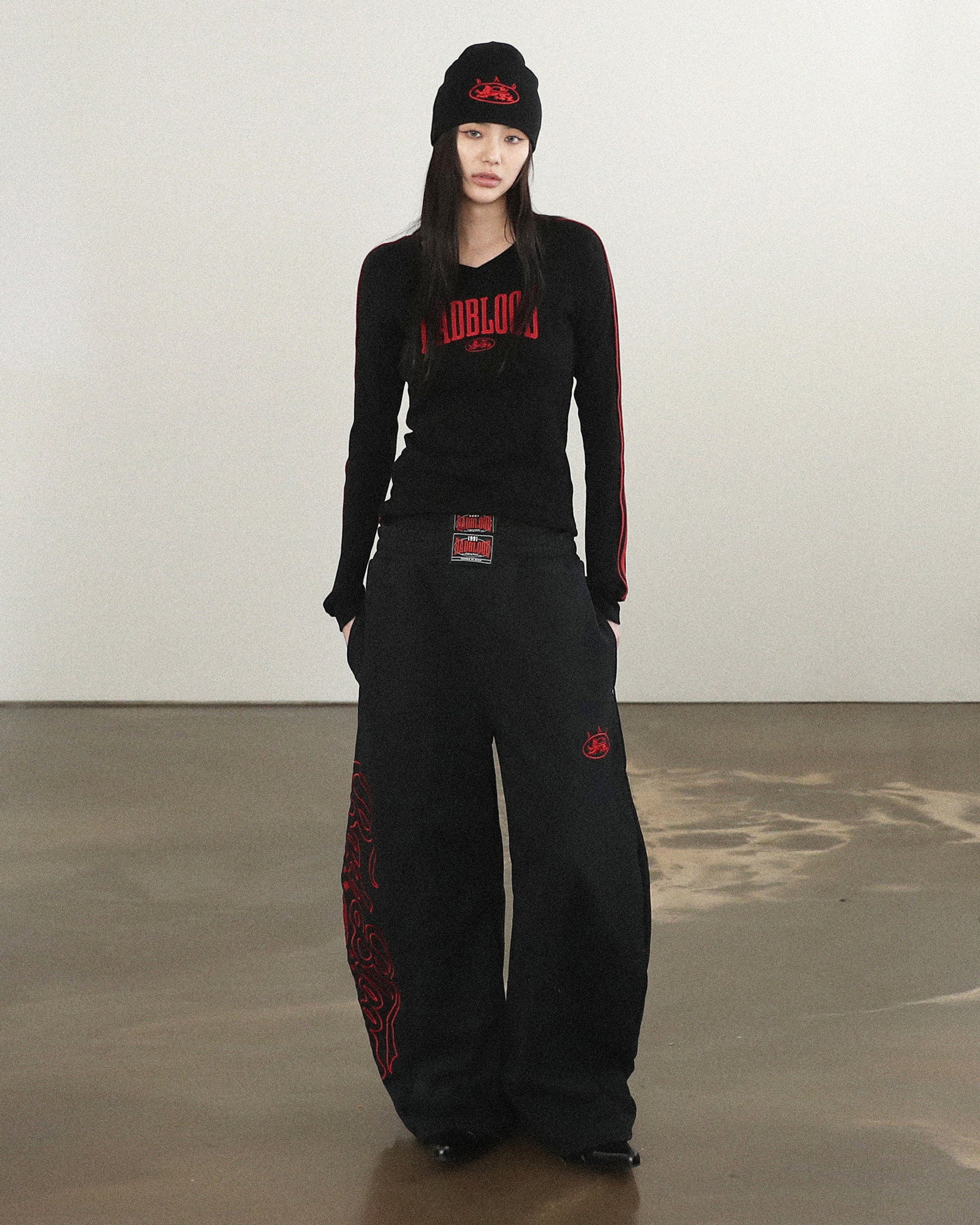 Badblood  Mystic Capsule V-Neck Long Sleeve Black
