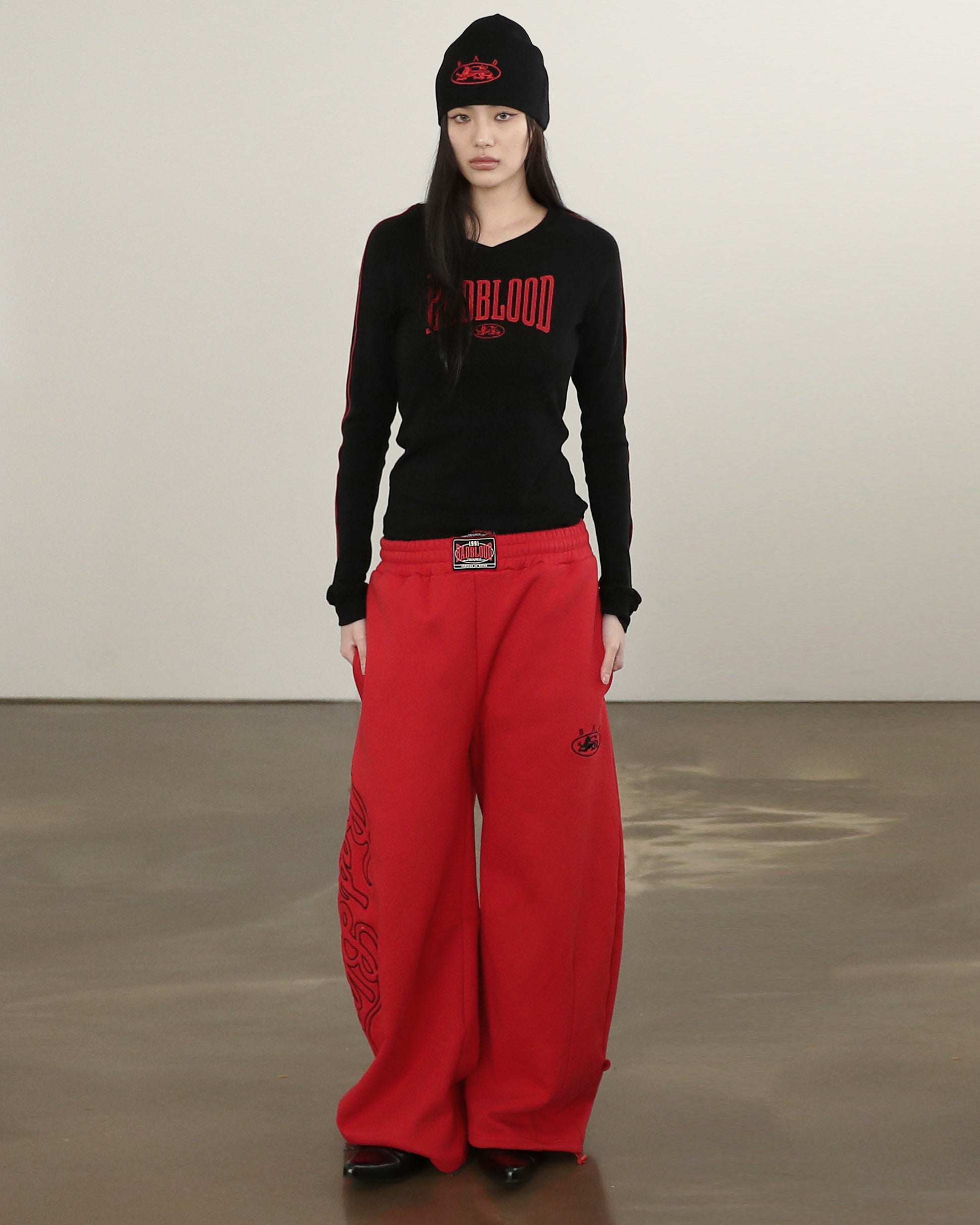 Badblood Mystic Capsule 2 Way Curved Jogger Trousers Red
