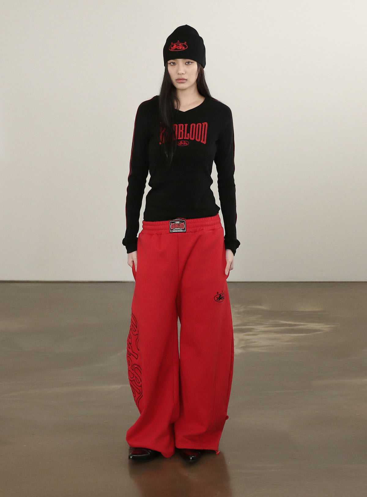 Badblood Mystic Capsule 2 Way Curved Jogger Trousers Red