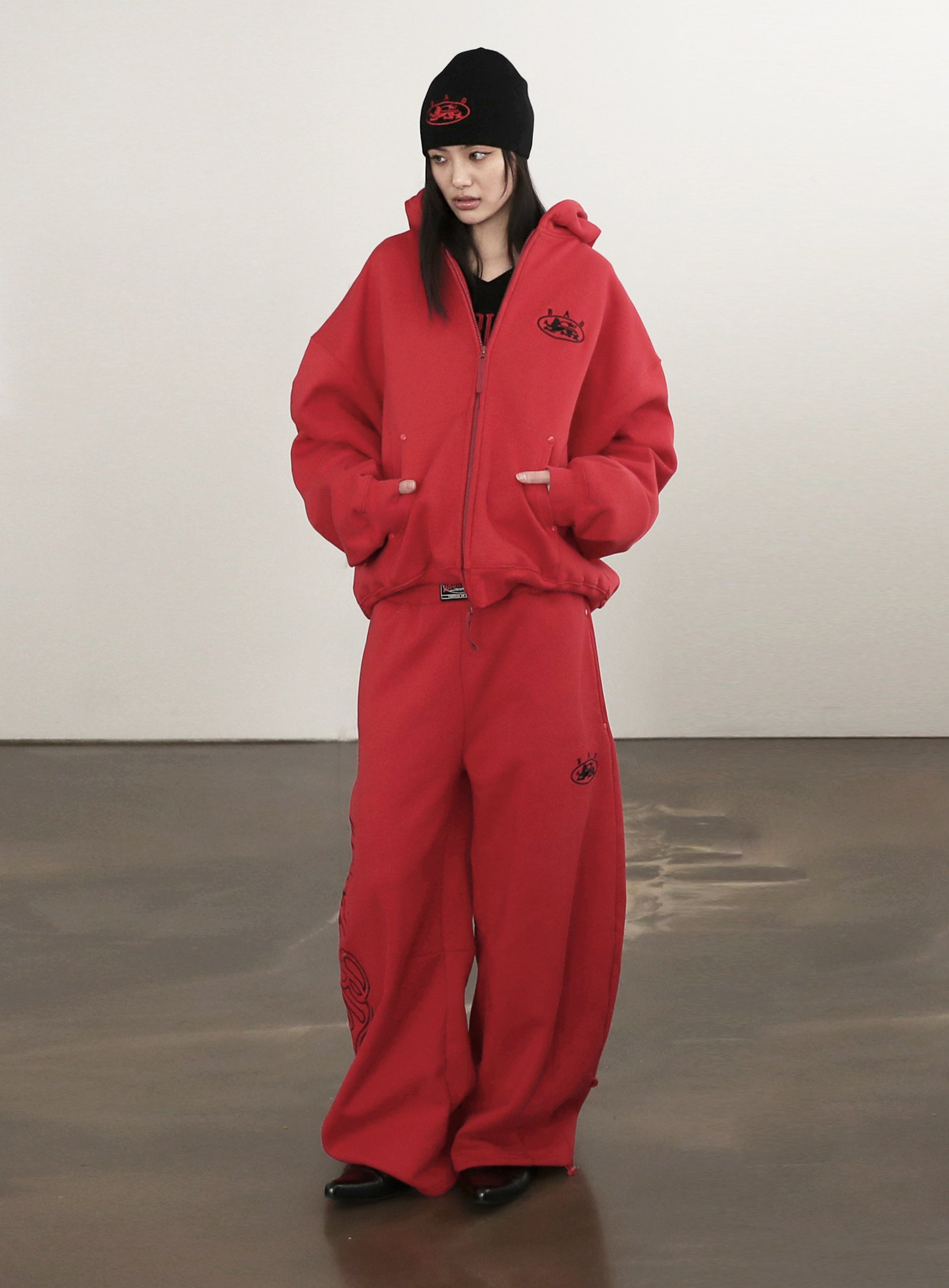 Badblood Mystic Capsule 2 Way Curved Jogger Trousers Red