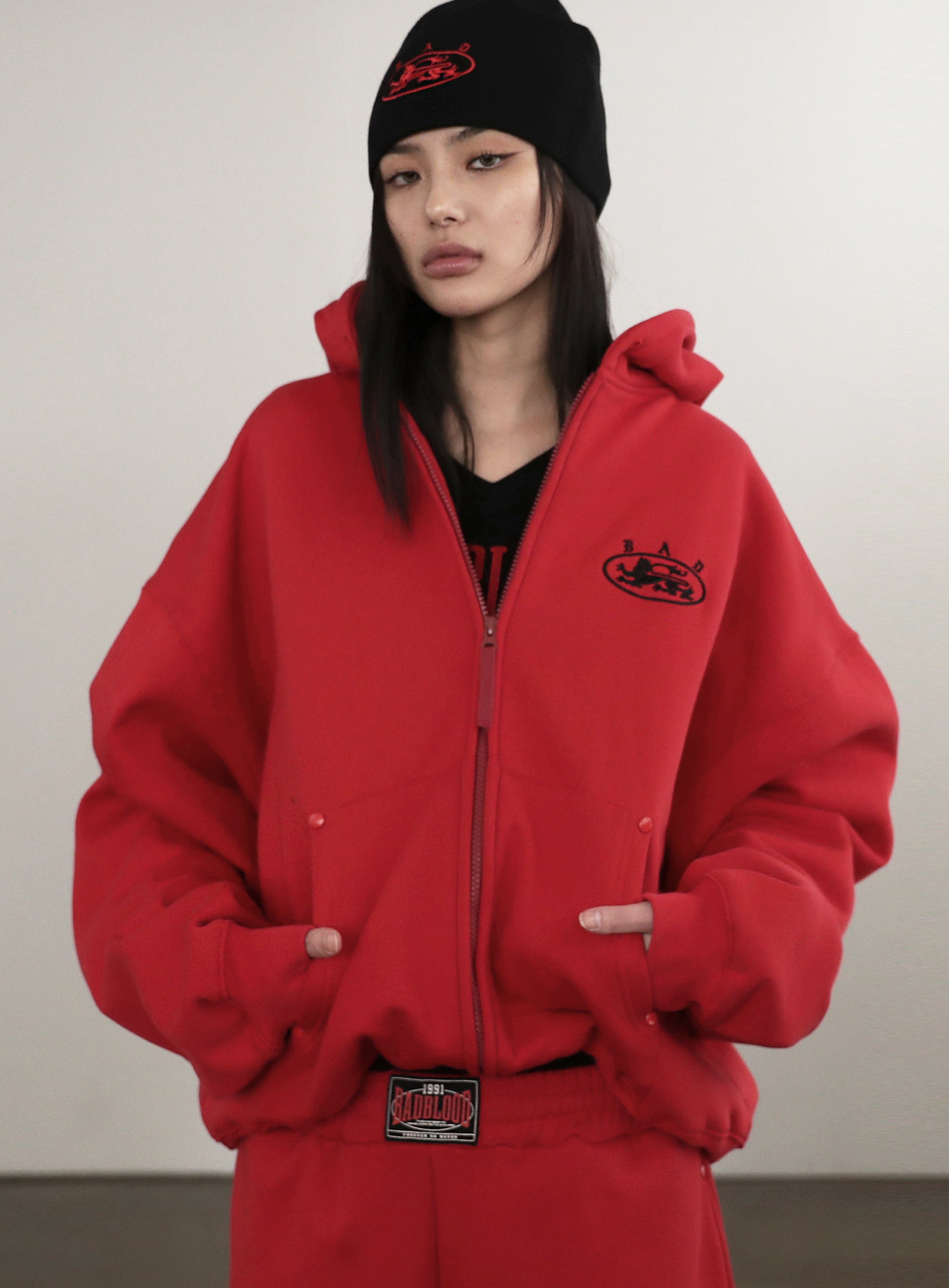 Badblood Mystic Capsule Hooded Zip-Up - Red