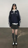 Badblood Classic Logo Stripe Rugby Shirt - Navy