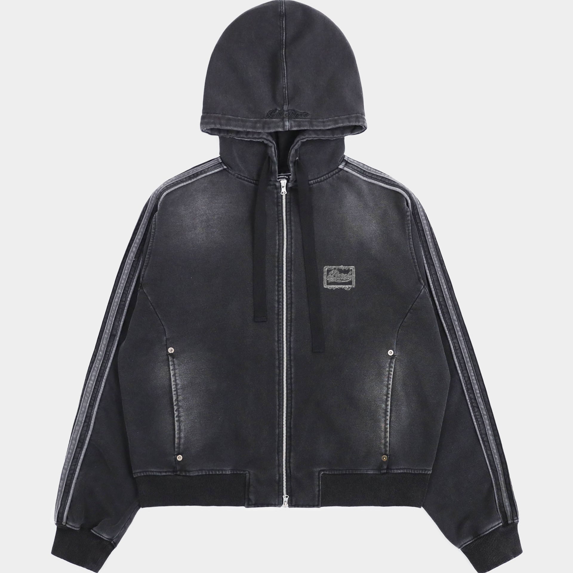 Badblood Billy Washed Denim Sweat Hoodie Black