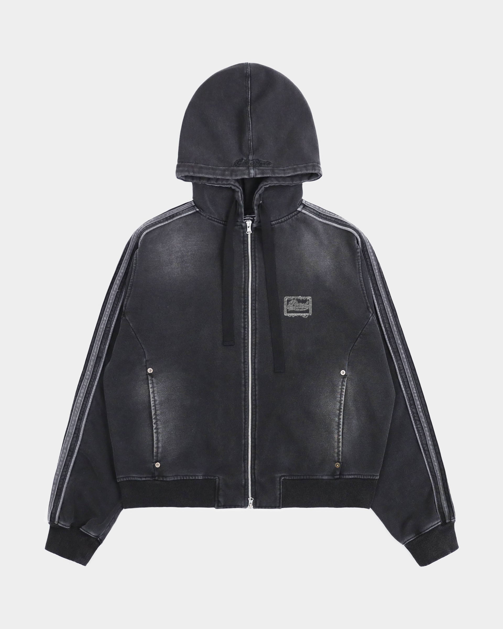 Badblood Billy Washed Denim Sweat Hoodie Black