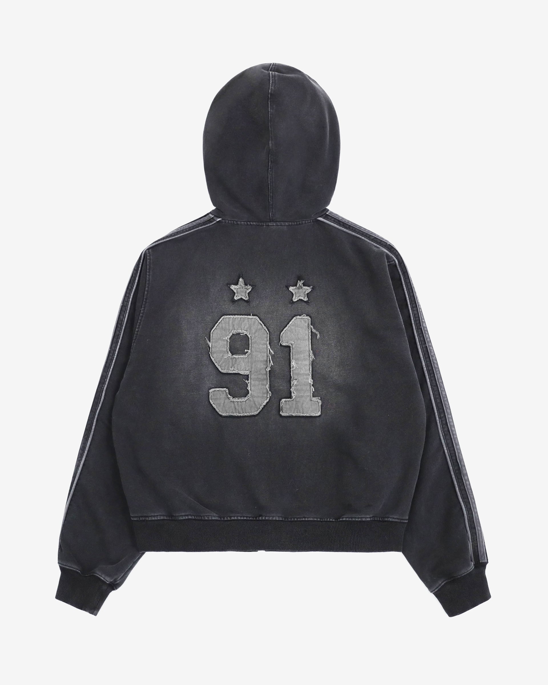 Badblood Billy Washed Denim Sweat Hoodie Black