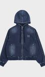 Badblood Billy Washed Denim Sweat Hoodie Blue