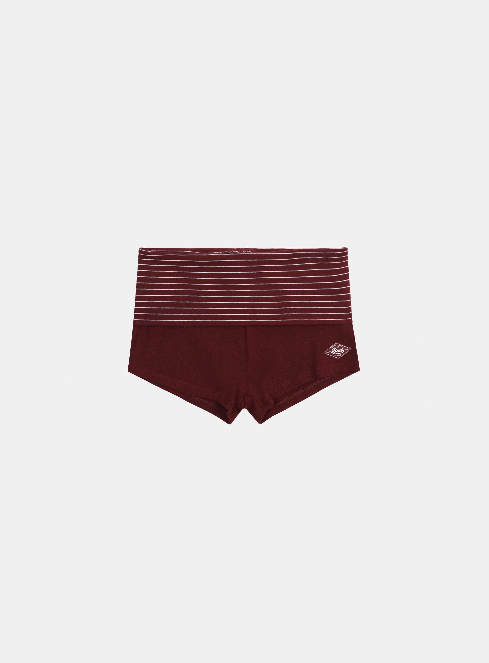 Badblood Beyond Soft Fold Over Shorts Stripe Wine