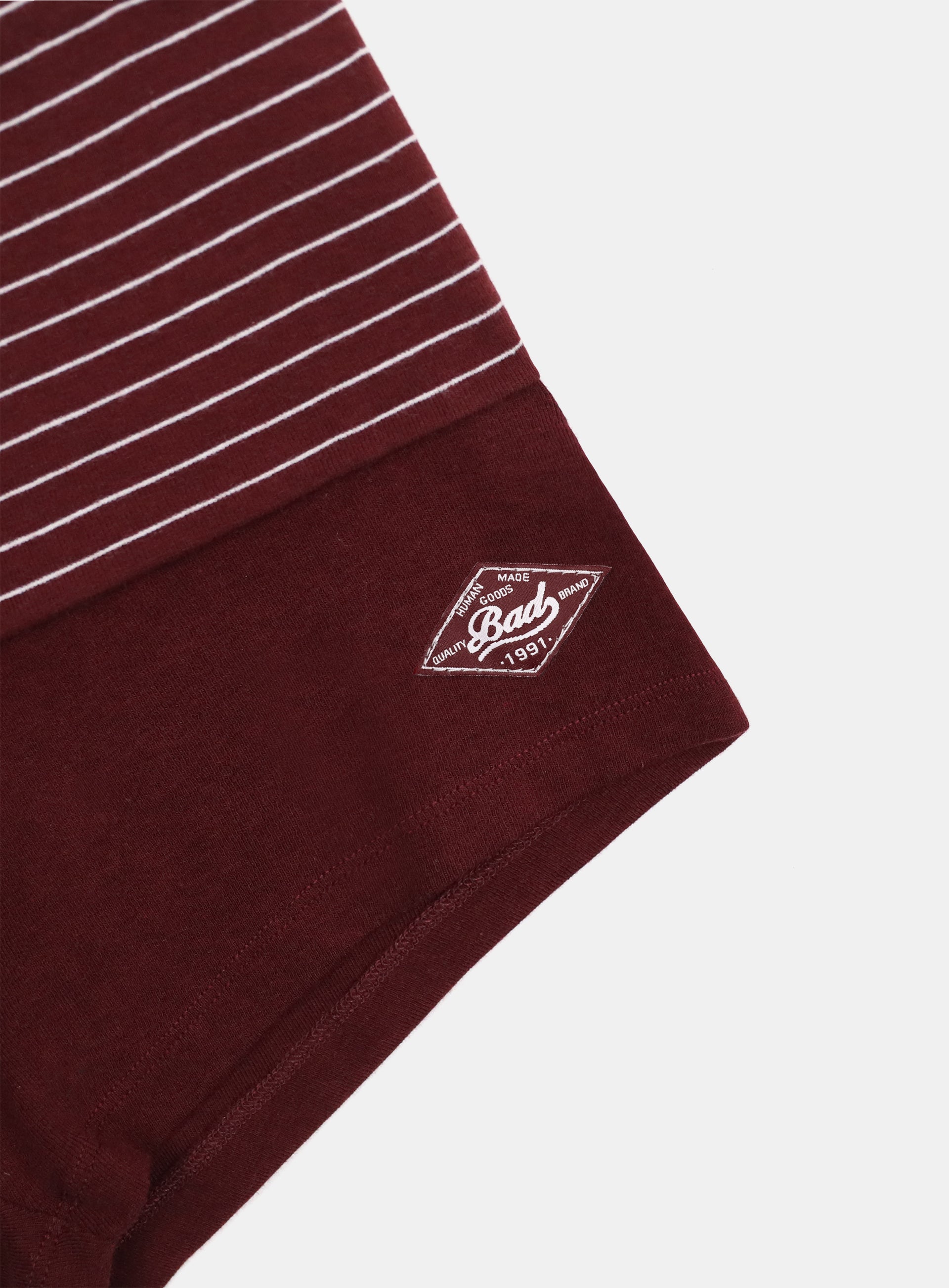 Badblood Beyond Soft Fold Over Shorts Stripe Wine