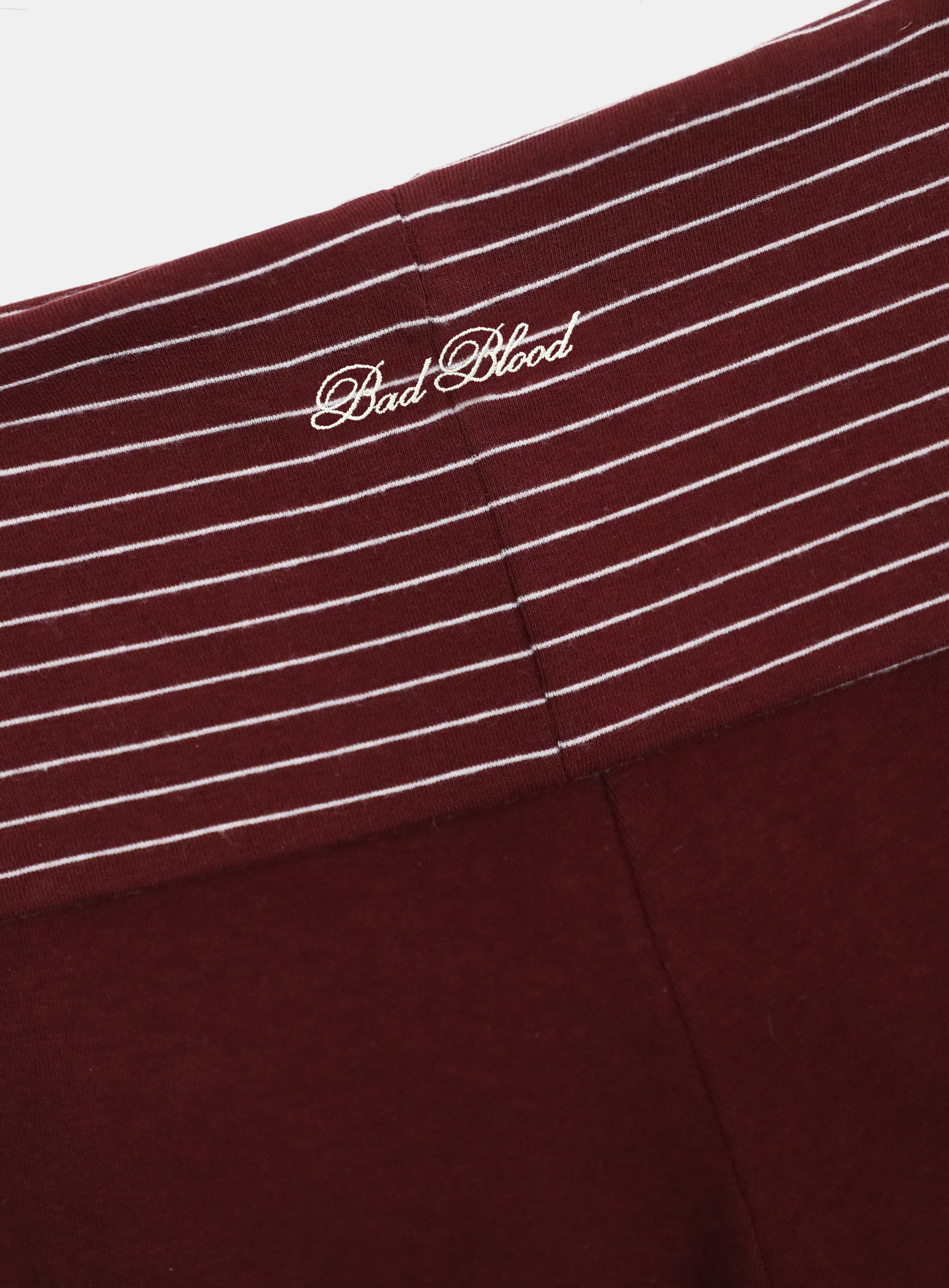 Badblood Beyond Soft Fold Over Shorts Stripe Wine