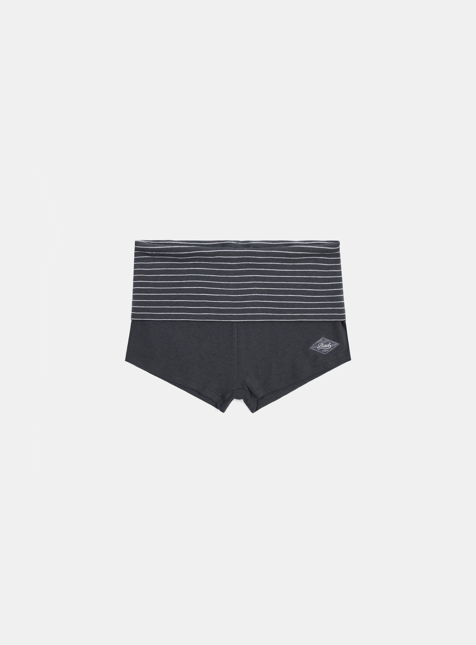 Badblood Beyond Soft Fold Over Shorts Stripe Charcoal