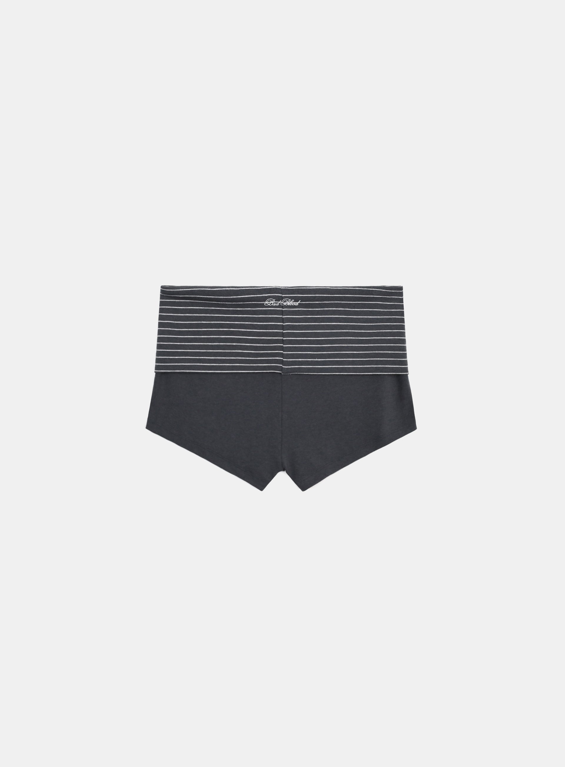 Badblood Beyond Soft Fold Over Shorts Stripe Charcoal