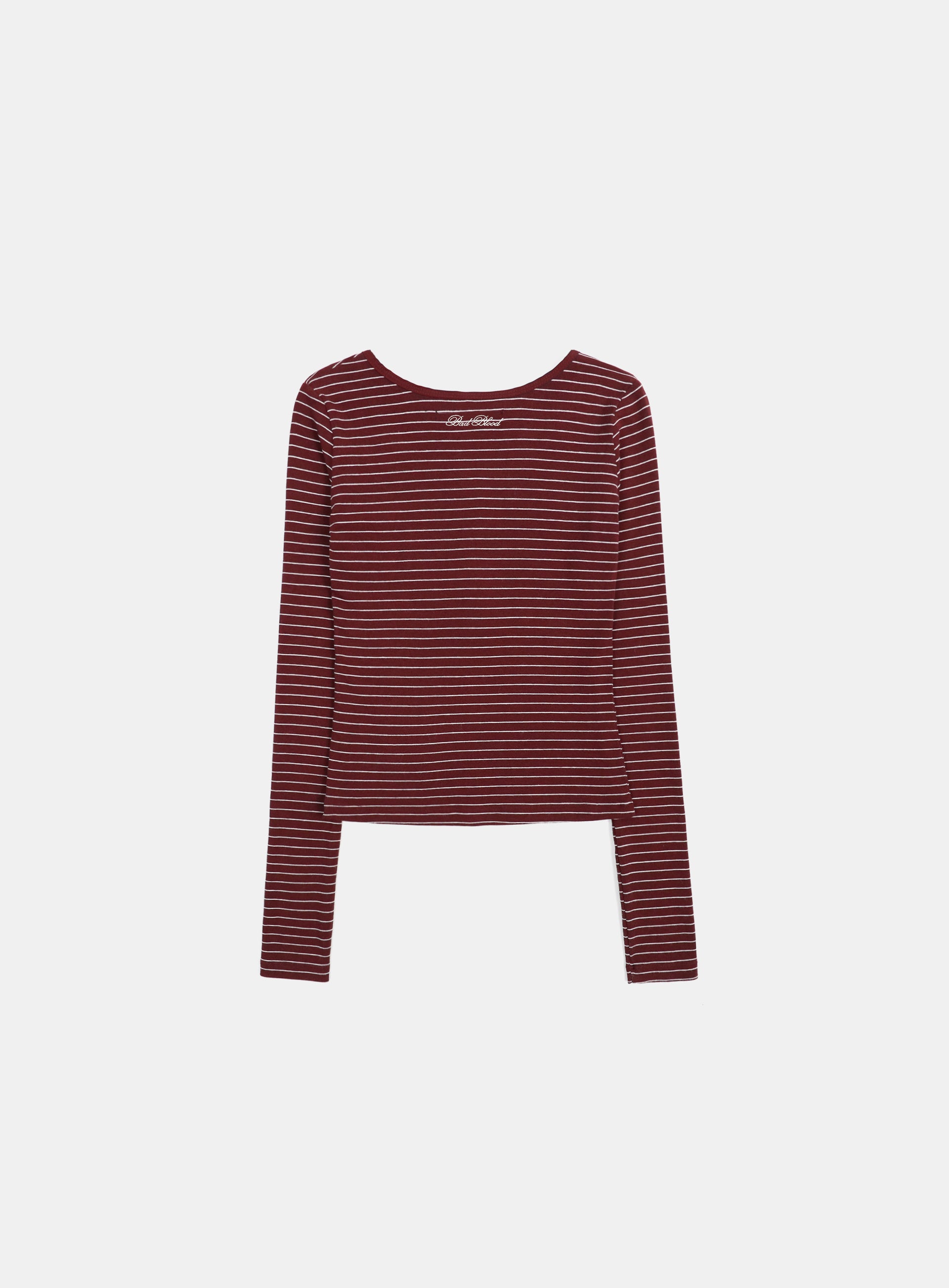 Badblood Beyond Soft Henley Neck Long Sleeve Striped Wine