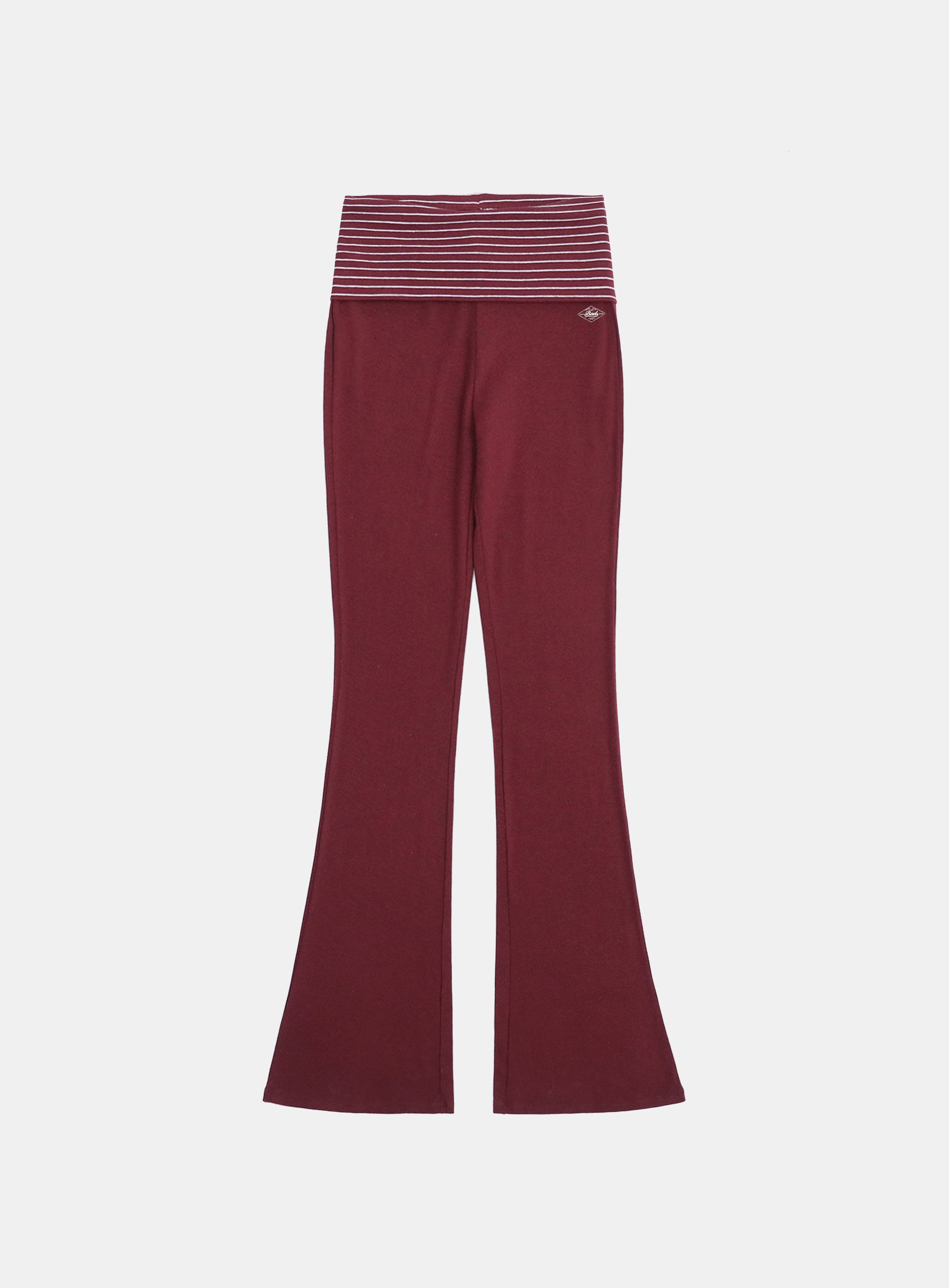 Badblood Beyond Soft Fold Over Bootcut Pants Stripe Wine