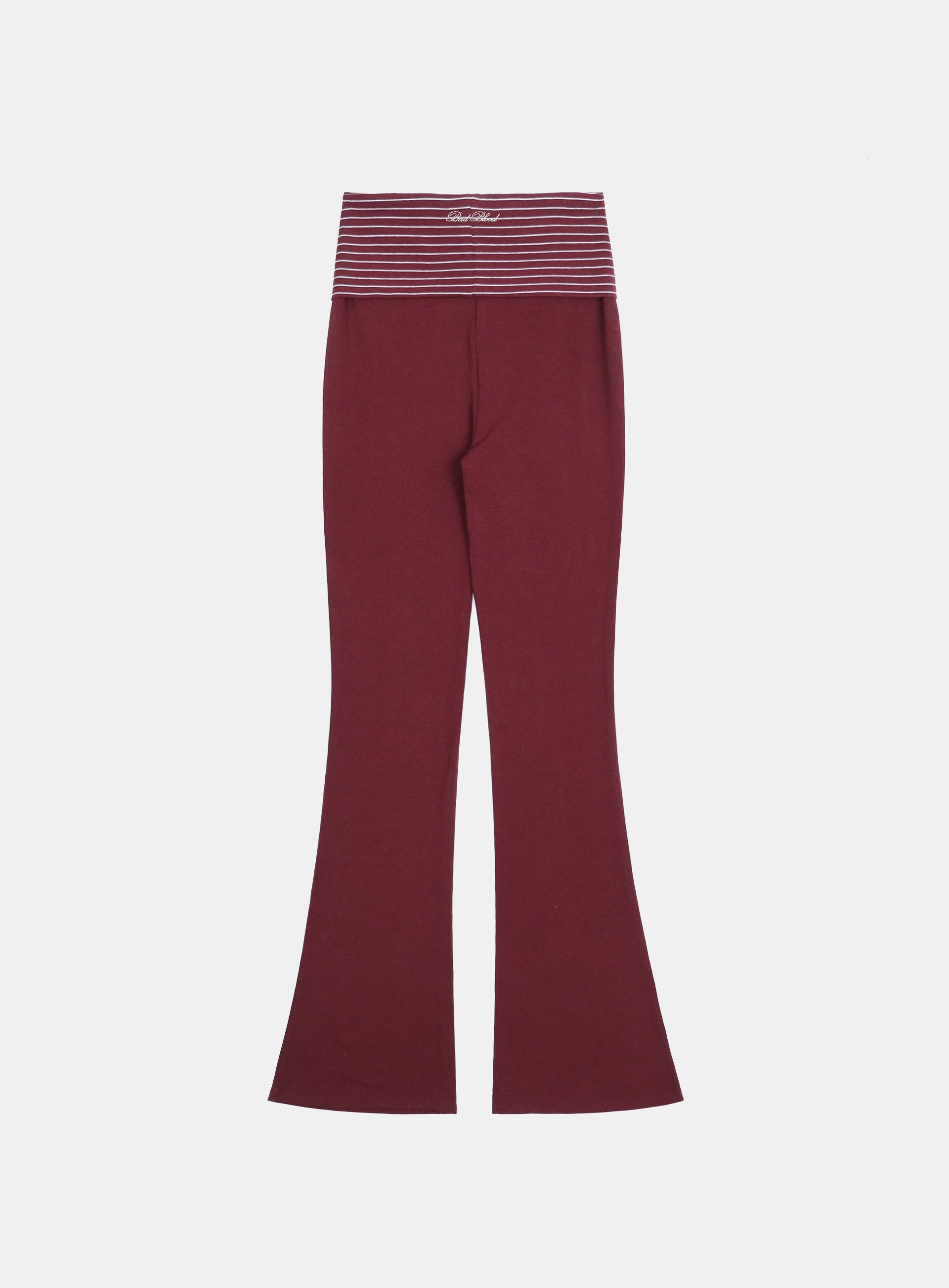 Badblood Beyond Soft Fold Over Bootcut Pants Stripe Wine