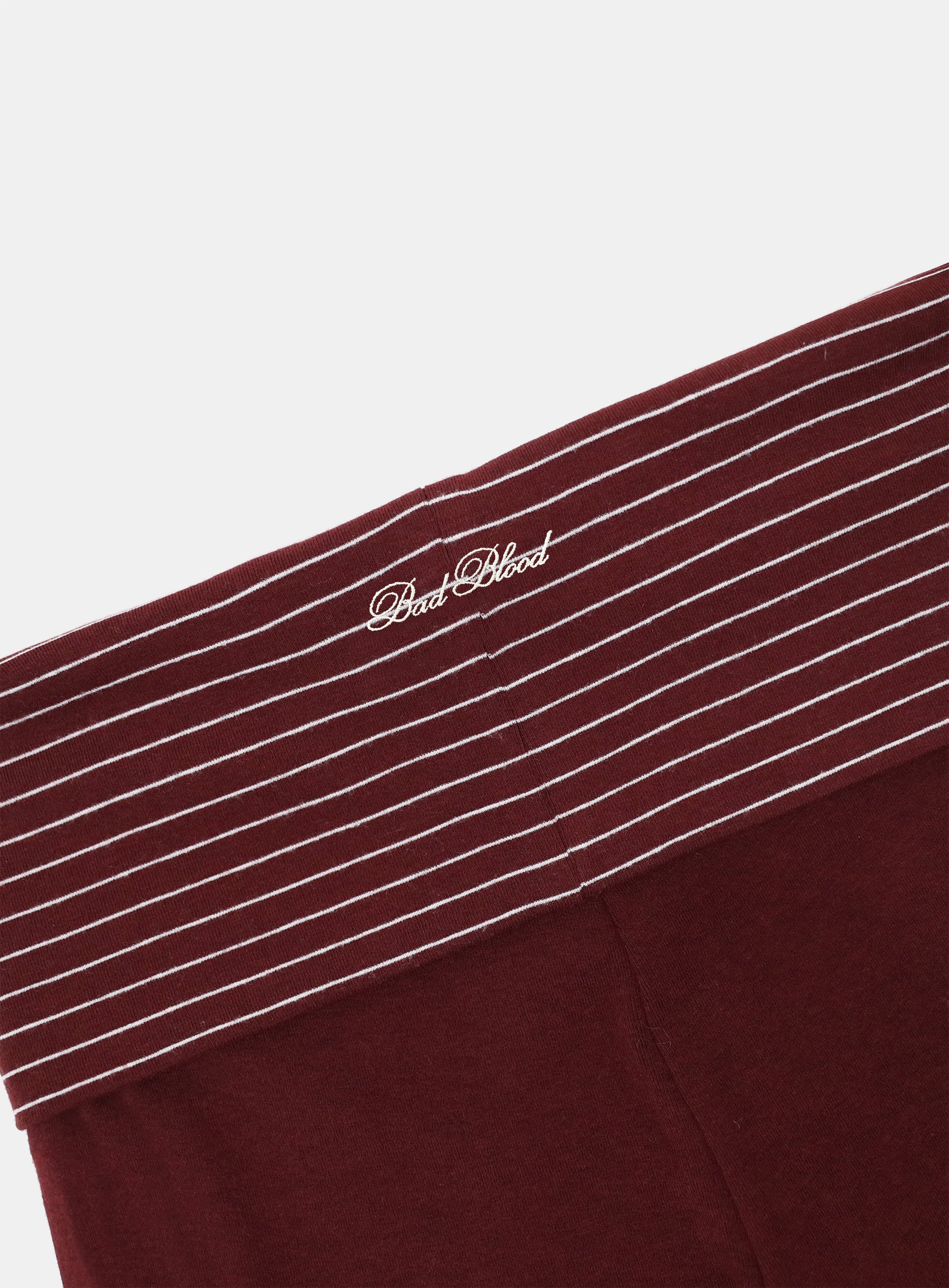 Badblood Beyond Soft Fold Over Bootcut Pants Stripe Wine