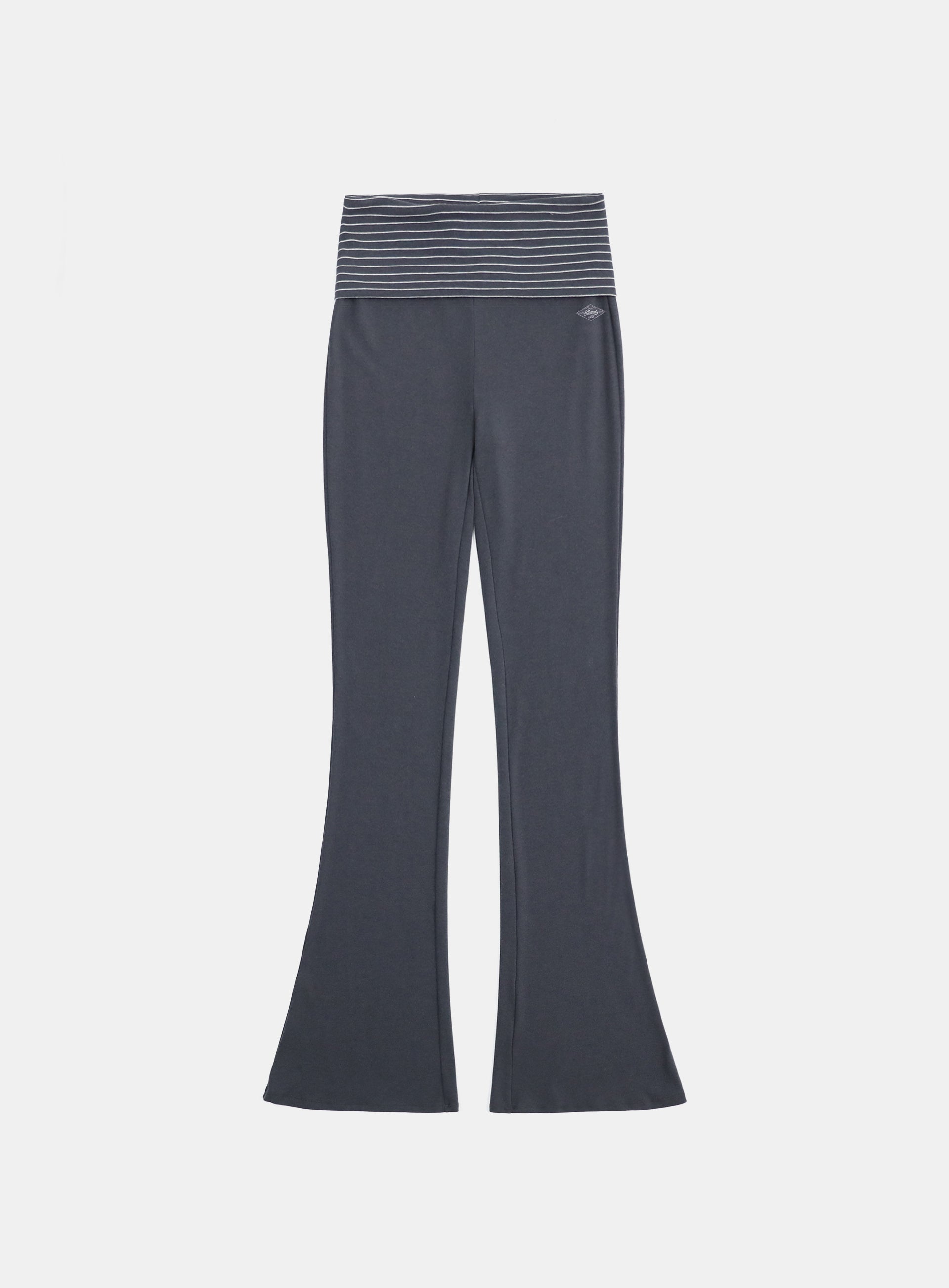 Badblood Beyond Soft Fold Over Bootcut Pants Stripe Charcoal