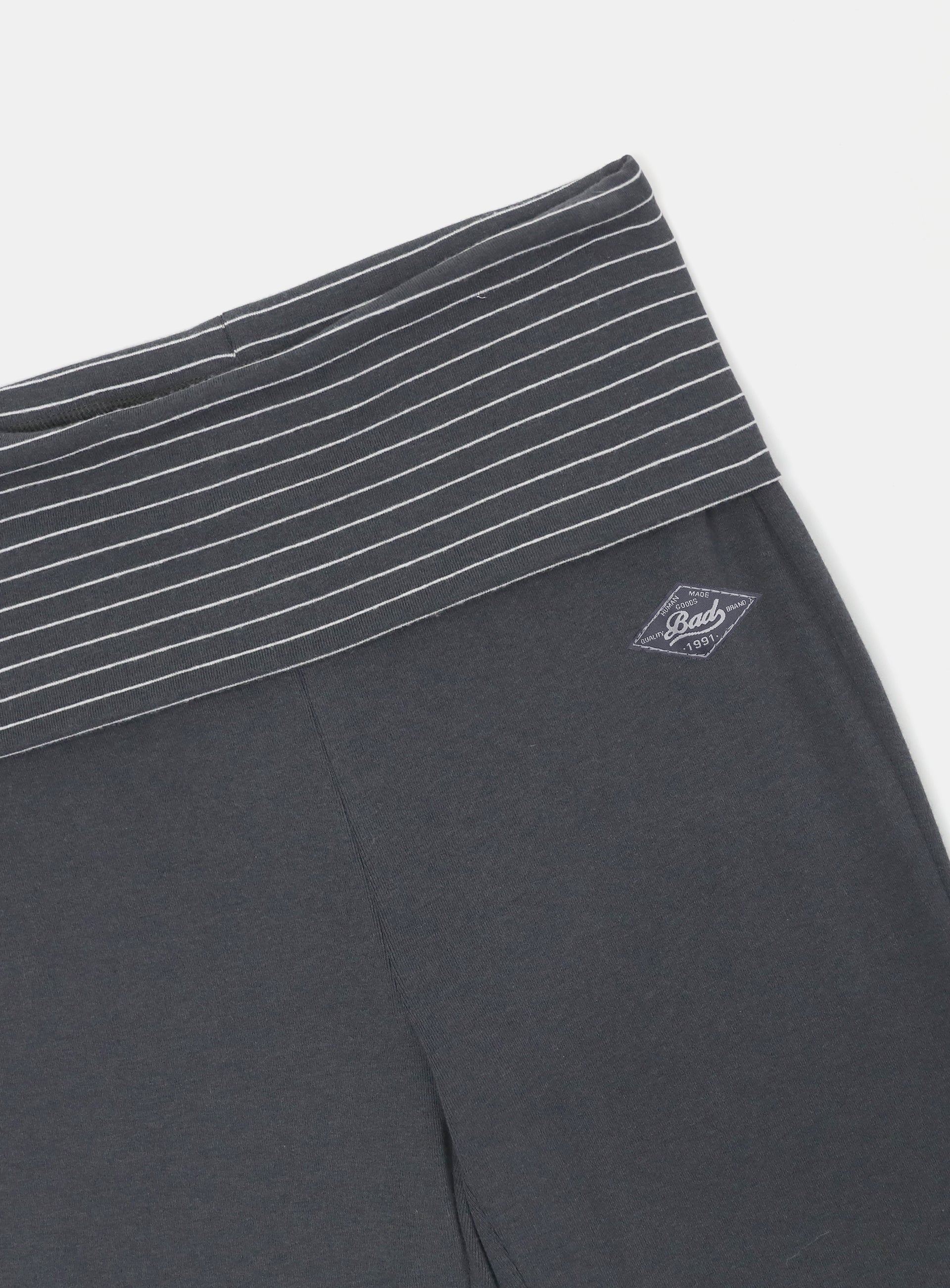 Badblood Beyond Soft Fold Over Bootcut Pants Stripe Charcoal