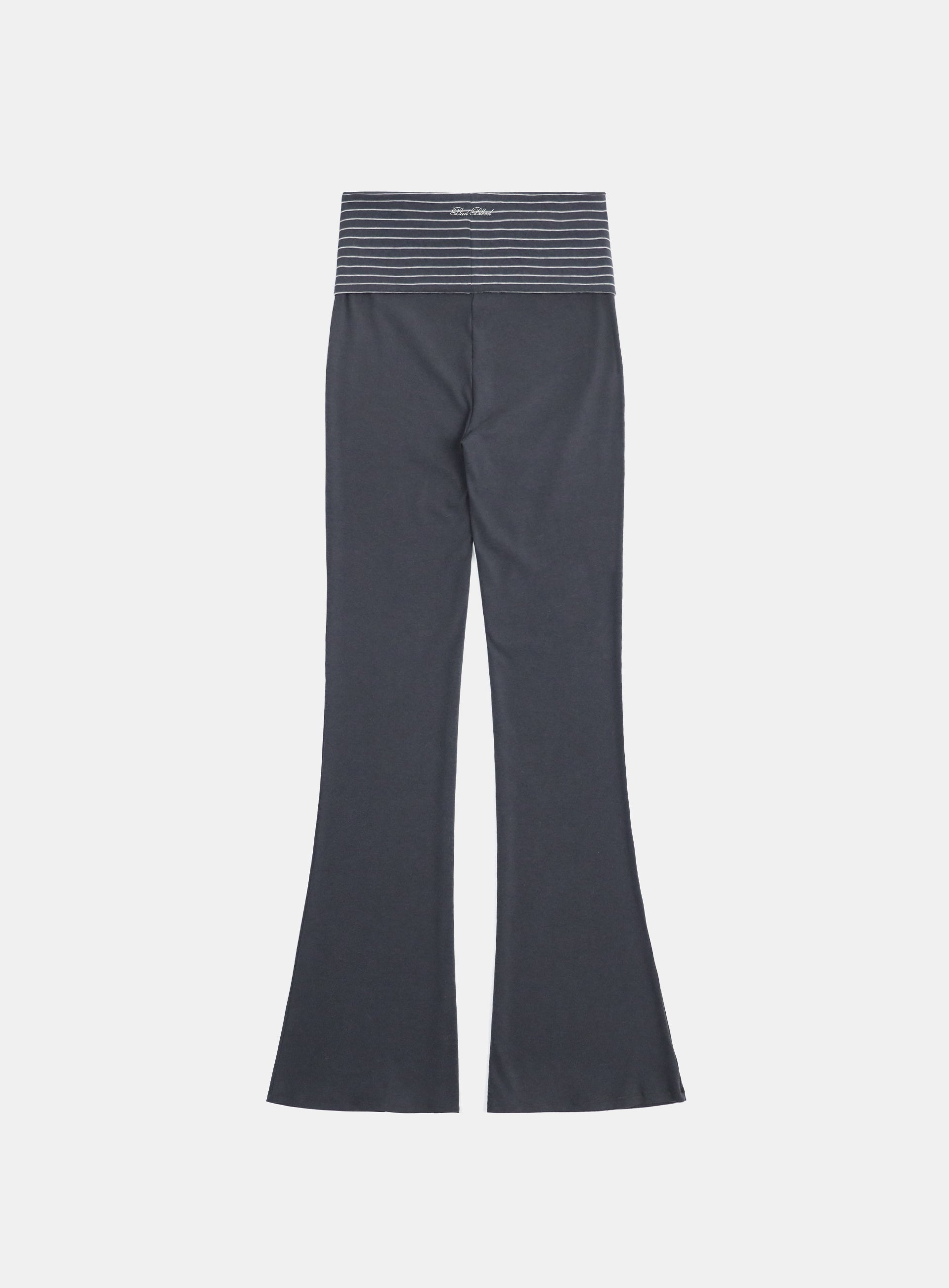 Badblood Beyond Soft Fold Over Bootcut Pants Stripe Charcoal