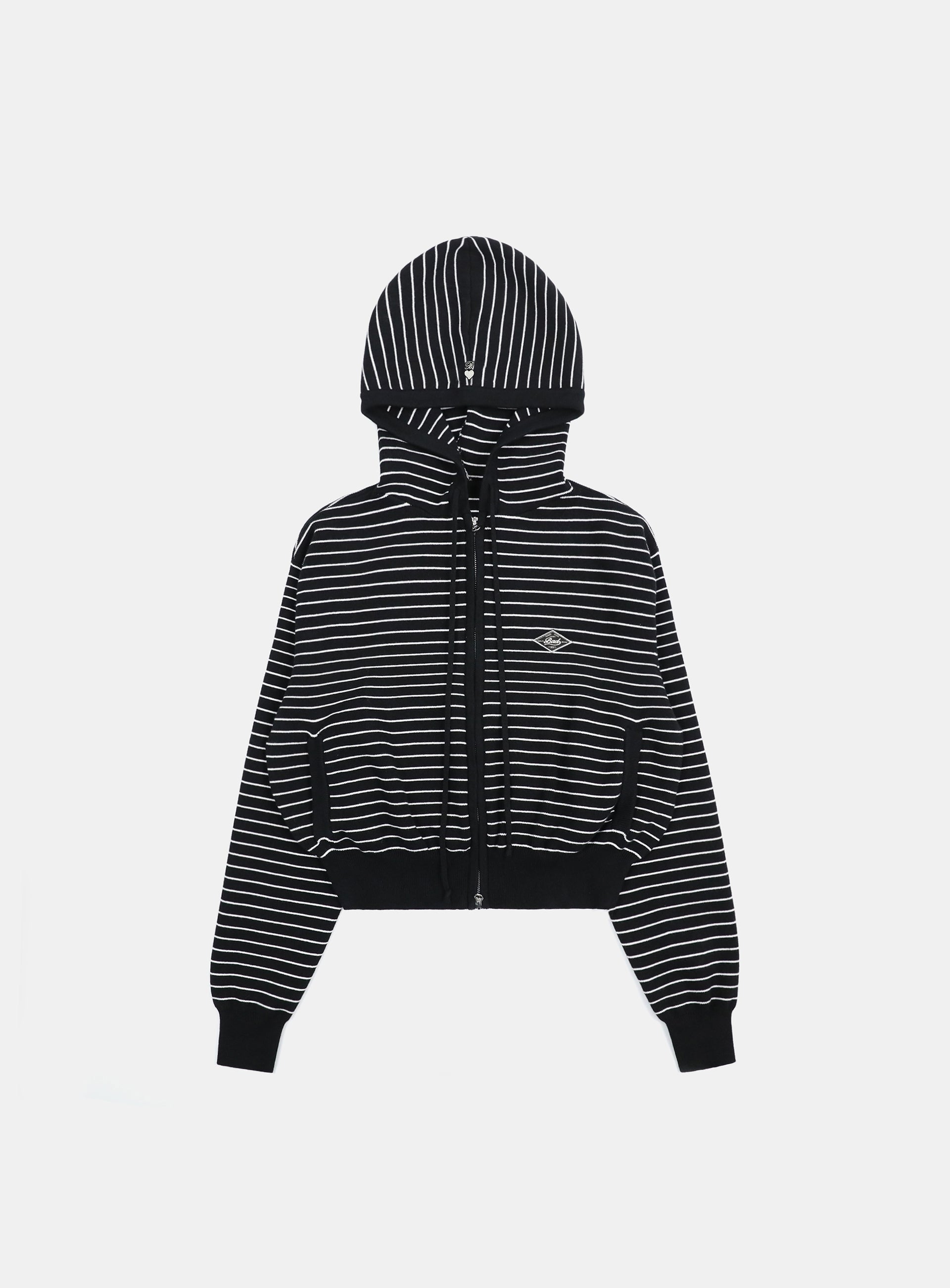 Badblood Beyond Soft Knit Hooded Zip-Up Stripe Black