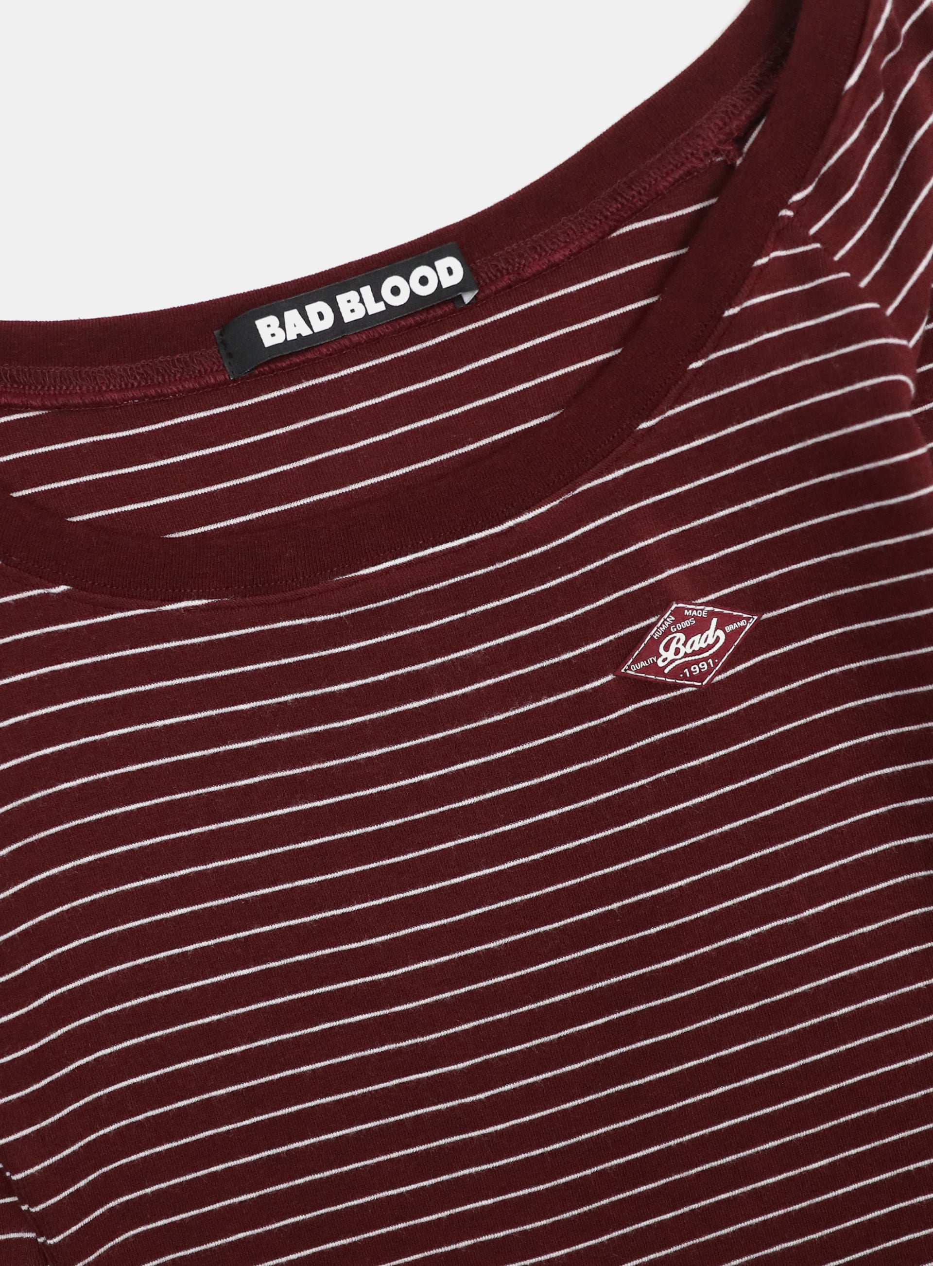 Badblood Beyond Soft Off-Shoulder Top Striped Wine