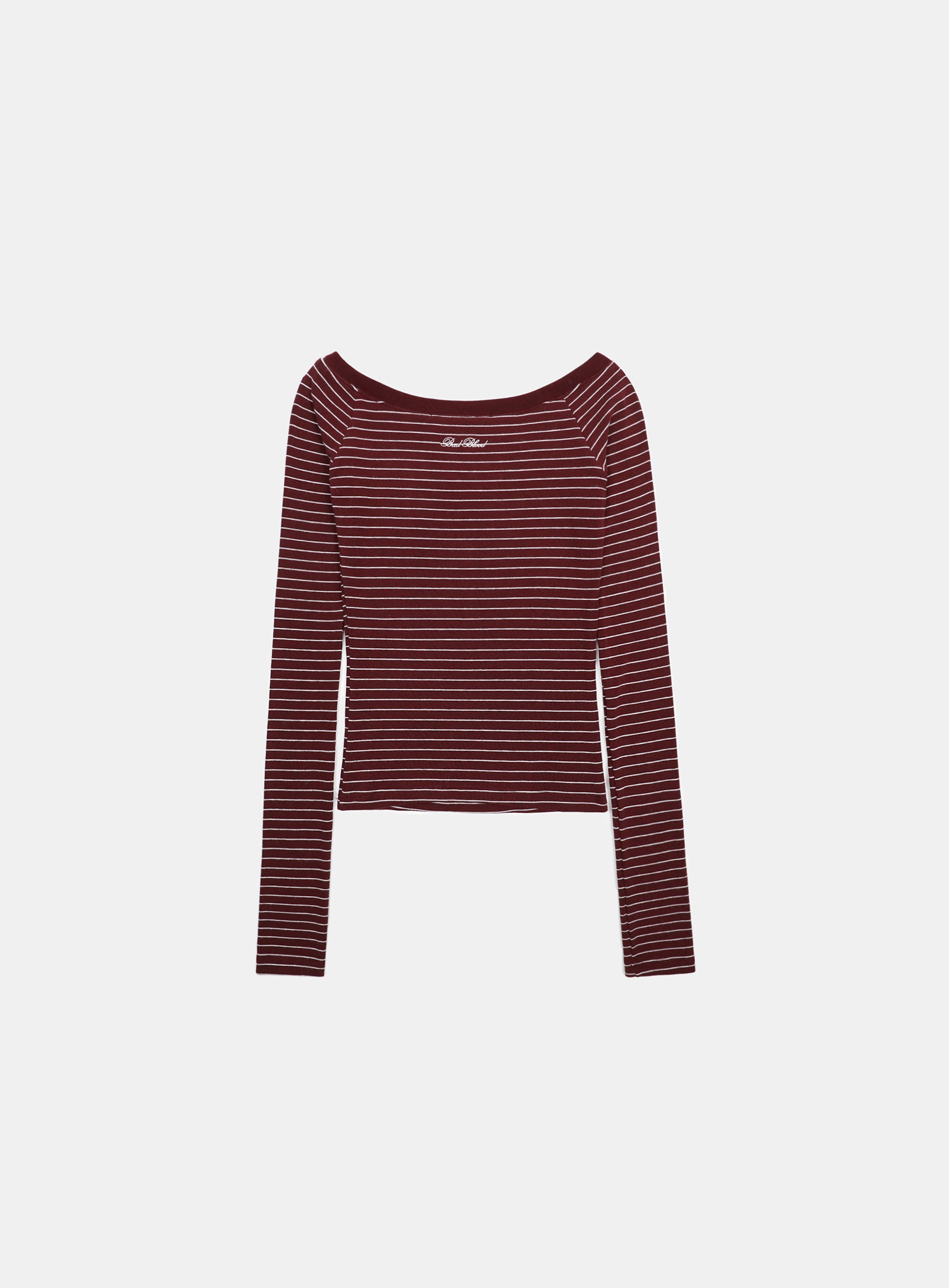 Badblood Beyond Soft Off-Shoulder Top Striped Wine