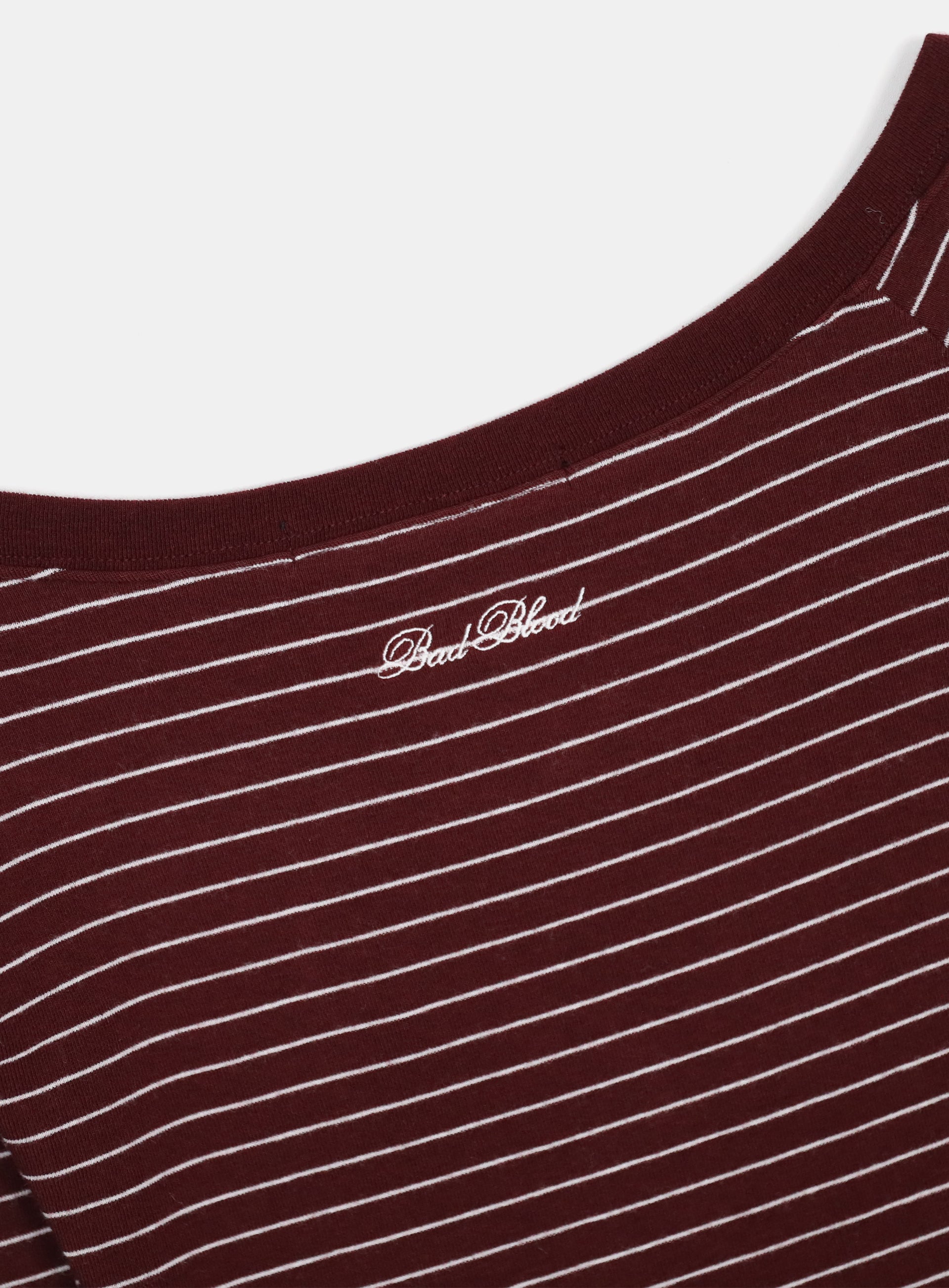 Badblood Beyond Soft Off-Shoulder Top Striped Wine