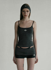 Badblood Beyond Soft String Tank Striped Charcoal