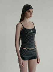 Badblood Beyond Soft String Tank Striped Charcoal