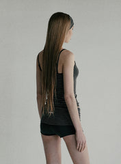 Badblood Beyond Soft String Tank Striped Charcoal