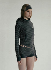 Badblood Beyond Soft Hood Slim Fit Stripe Charcoal