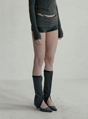 Badblood Beyond Soft Fold Over Shorts Stripe Charcoal