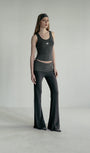 Badblood Beyond Soft Fold Over Bootcut Pants Stripe Charcoal