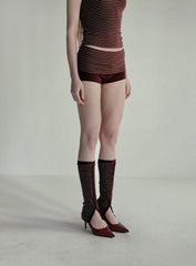 Badblood Beyond Soft Fold Over Shorts Stripe Wine