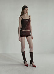 Badblood Beyond Soft Fold Over Shorts Stripe Wine