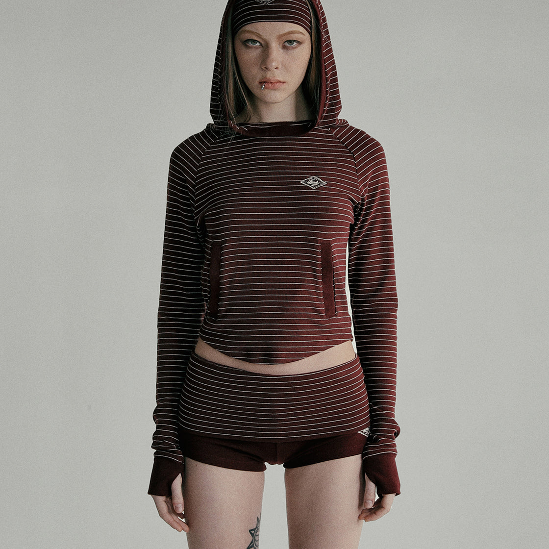 Badblood Beyond Soft Hood Slim Fit Stripe Wine