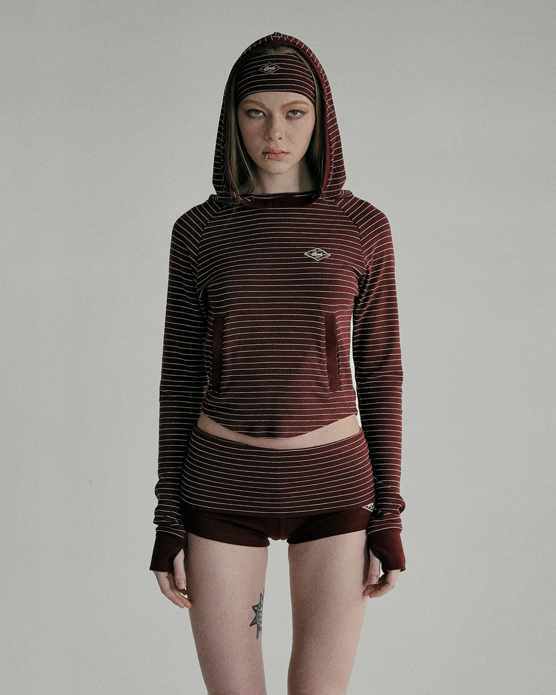 Badblood Beyond Soft Hood Slim Fit Stripe Wine