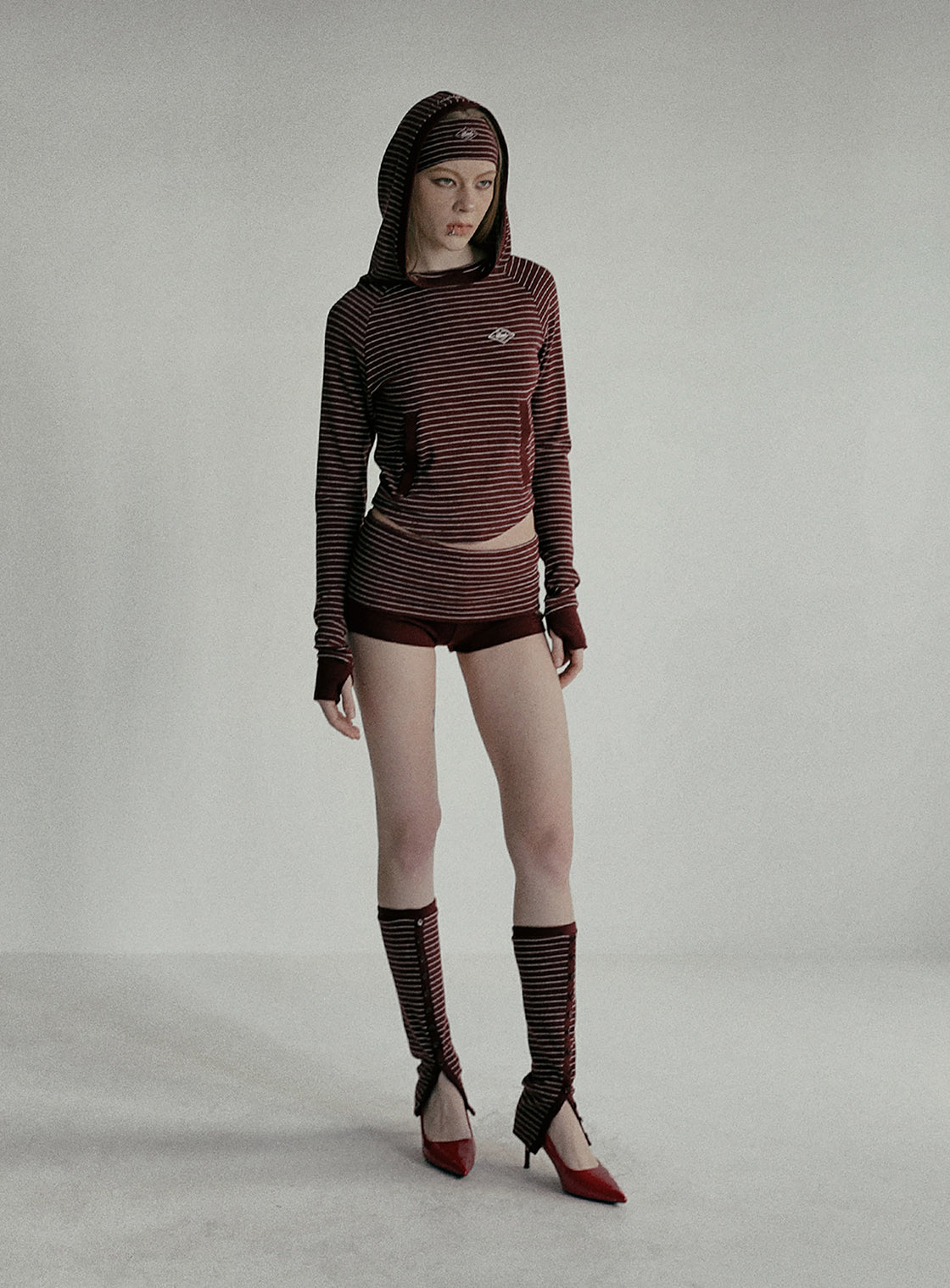 Badblood Beyond Soft Hood Slim Fit Stripe Wine