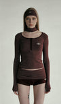 Badblood Beyond Soft Henley Neck Long Sleeve Striped Wine