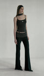 Badblood Beyond Soft Fold Over Bootcut Pants Stripe Black