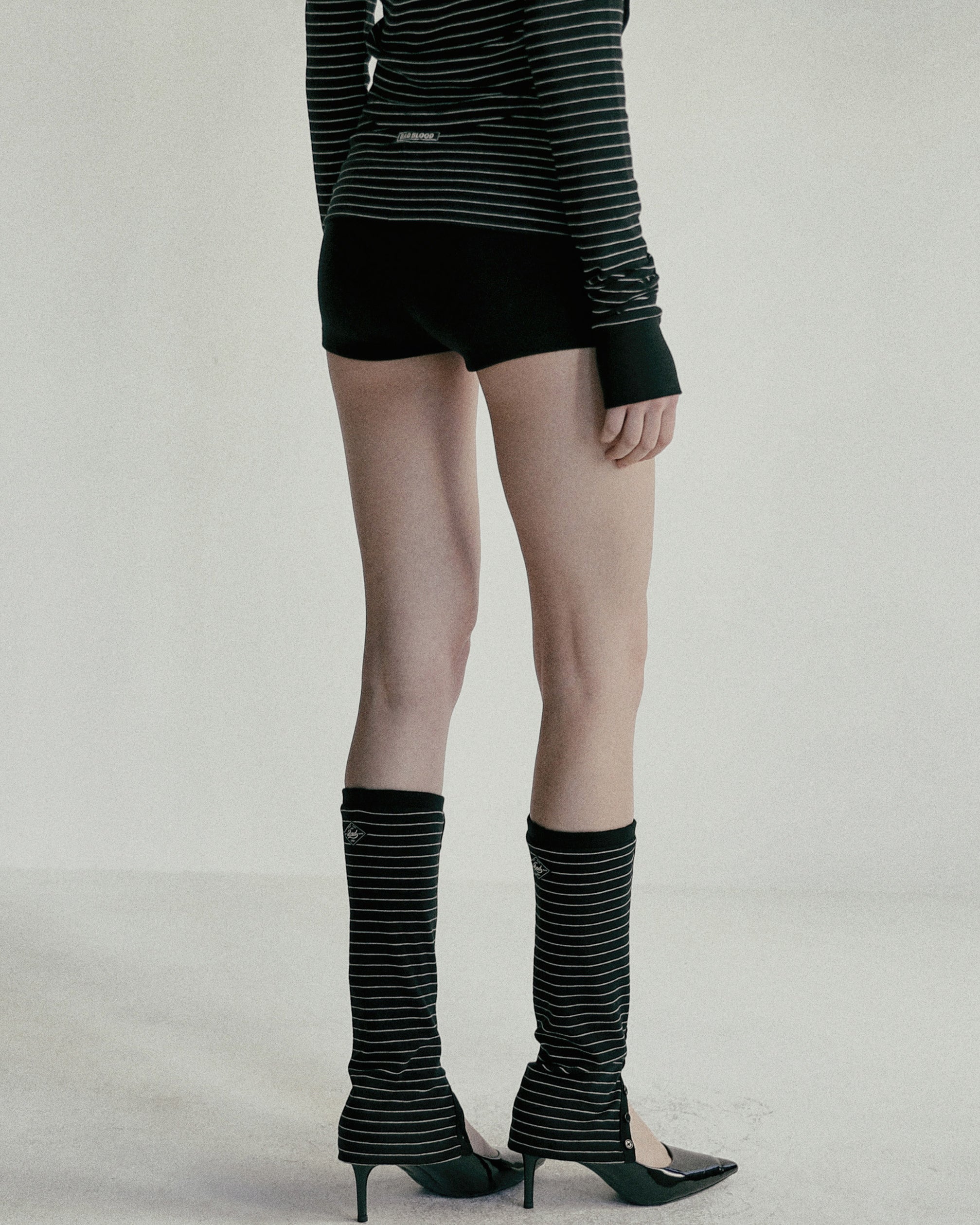 Badblood Beyond Soft Fold Over Shorts Stripe Black