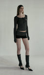 Badblood Beyond Soft Fold Over Shorts Stripe Black