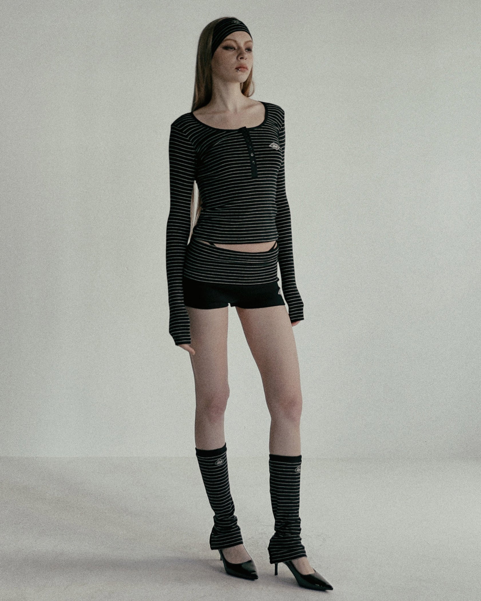 Badblood Beyond Soft Fold Over Shorts Stripe Black