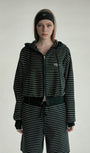 Badblood Beyond Soft Knit Hooded Zip-Up Stripe Black