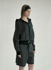 Badblood Beyond Soft Knit Hooded Zip-Up Stripe Black