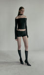 Badblood Beyond Soft Off-Shoulder Top Charcoal