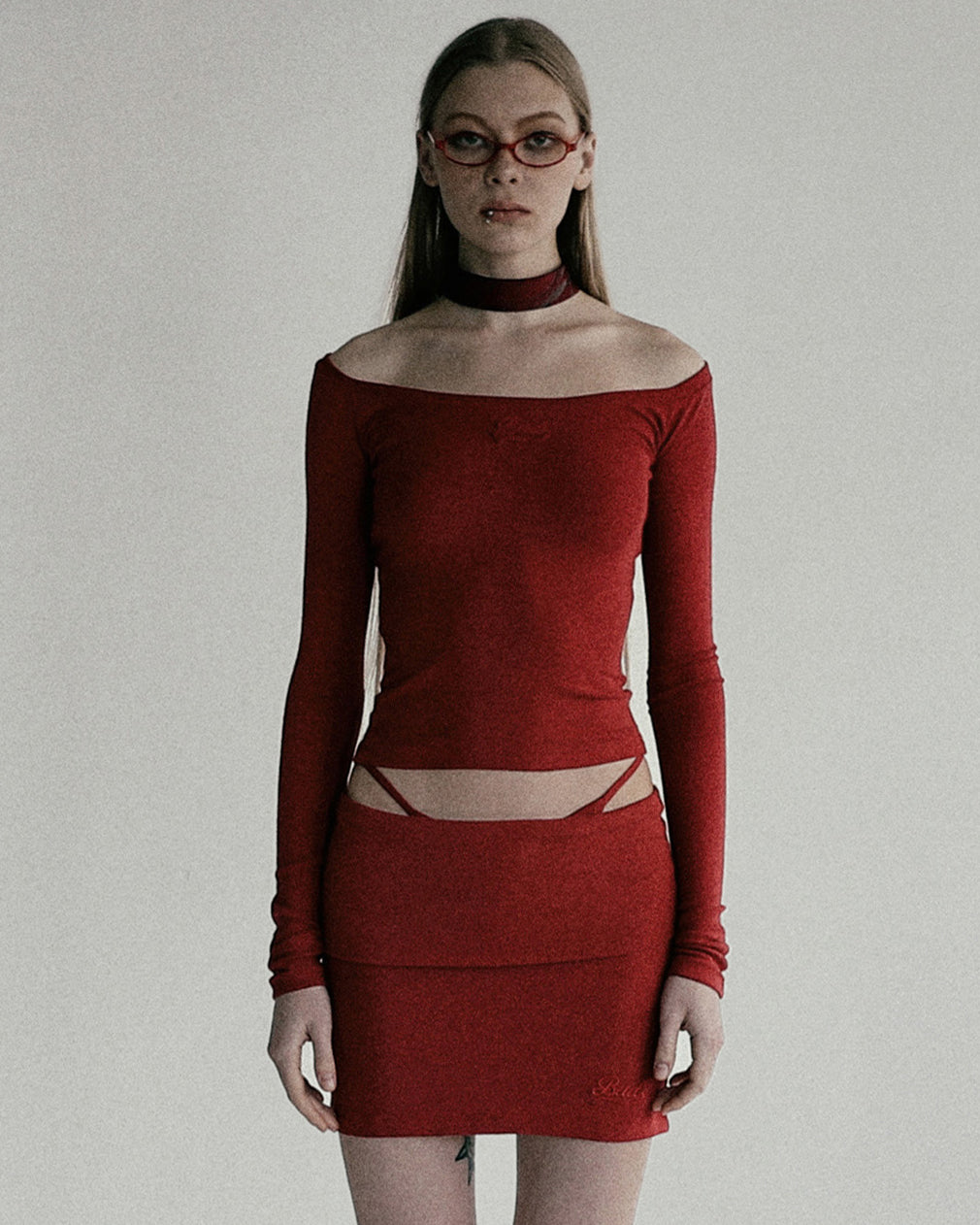 Badblood Beyond Soft Off-Shoulder Top Carmine