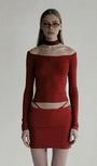 Badblood Beyond Soft Off-Shoulder Top Carmine