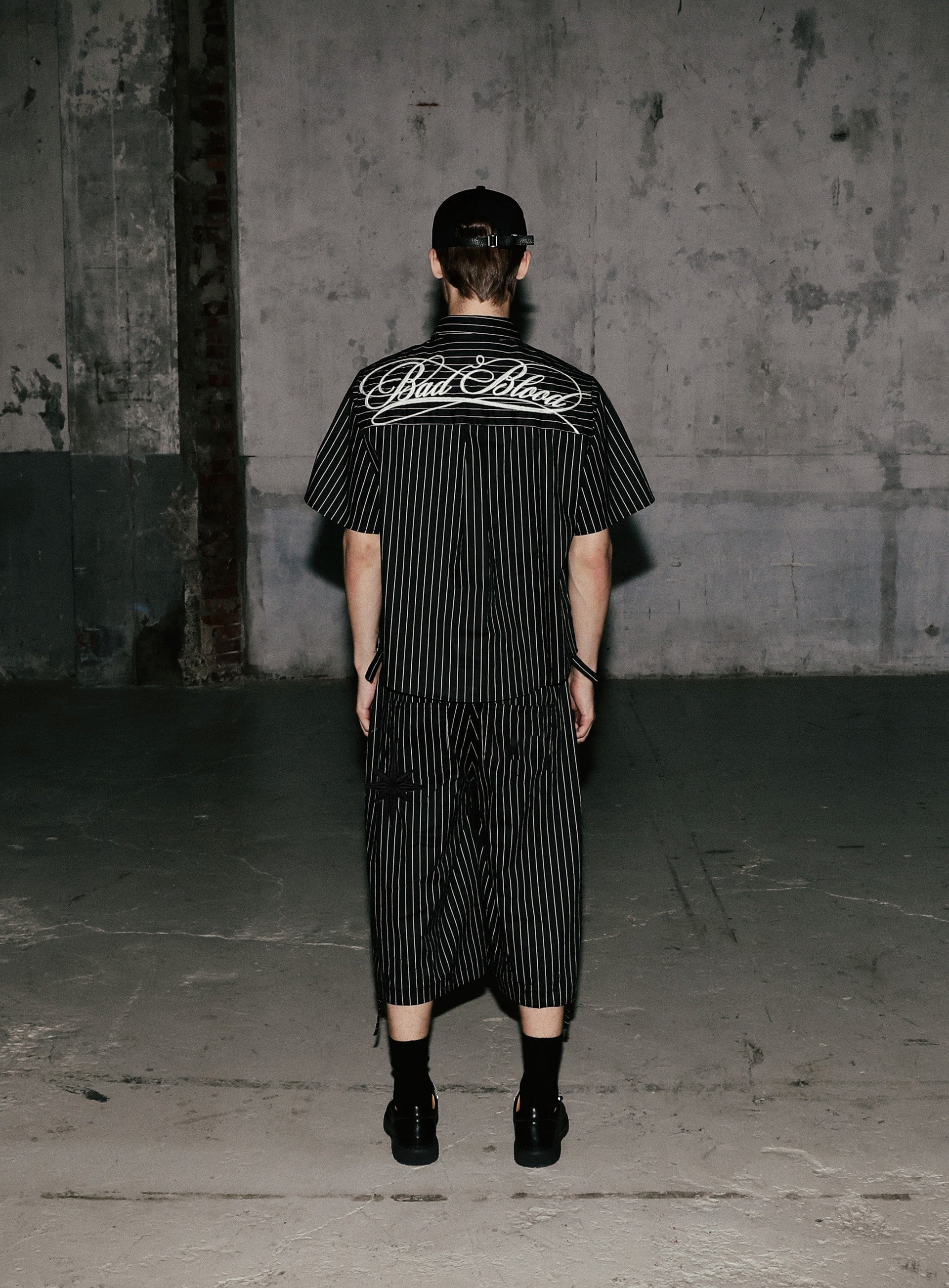 Badblood Cosmo Graphic Bermuda Pants Black/Striped