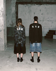 Badblood Convex Denim Long Bermuda Pants - Mid Blue